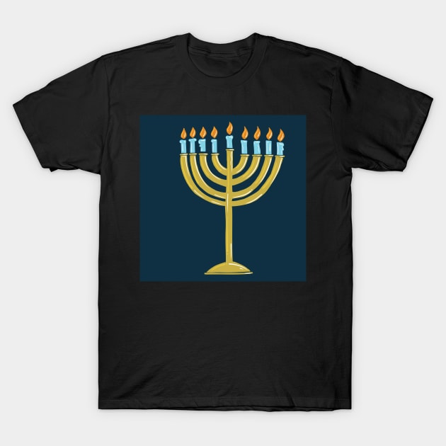 Menorah, Hanukkah, Chanukah T-Shirt by xcsdesign